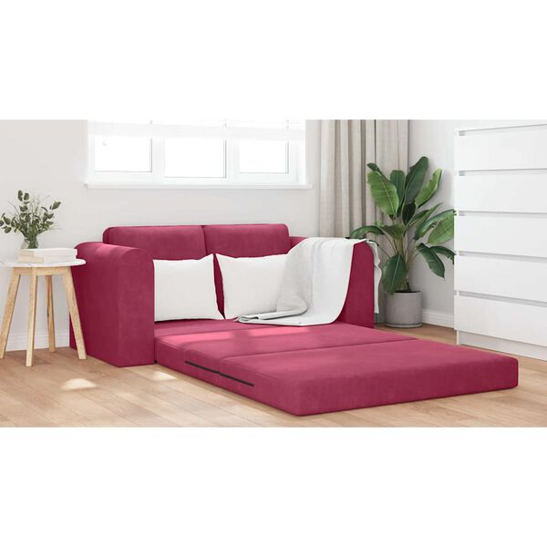 vidaXL Canap&eacute;-Lit 60cm Bordeaux Velours