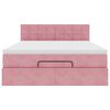 VidaXL Cadre de lit ottoman avec matelas rose 140x200 cm velours