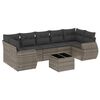 vidaXL Salon de jardin 8 pcs avec coussins gris r&eacute;sine tress&eacute;e