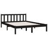 vidaXL Cadre de lit sans matelas noir bois massif 120x200 cm