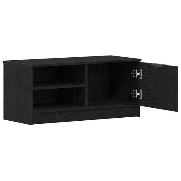vidaXL Meuble TV Ch&ecirc;ne noir 80 x 35 x 36,5 cm Bois d'ing&eacute;nierie