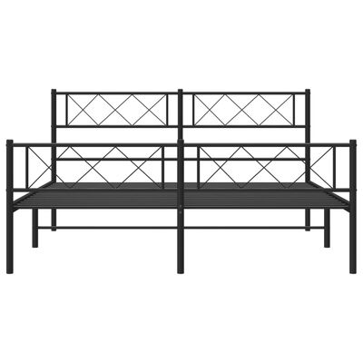 vidaXL Cadre de lit métal sans matelas avec pied de lit noir 120x200cm