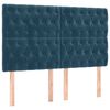 vidaXL Sommier &agrave; lattes de lit matelas et LED Bleu fonc&eacute; 140x200 cm