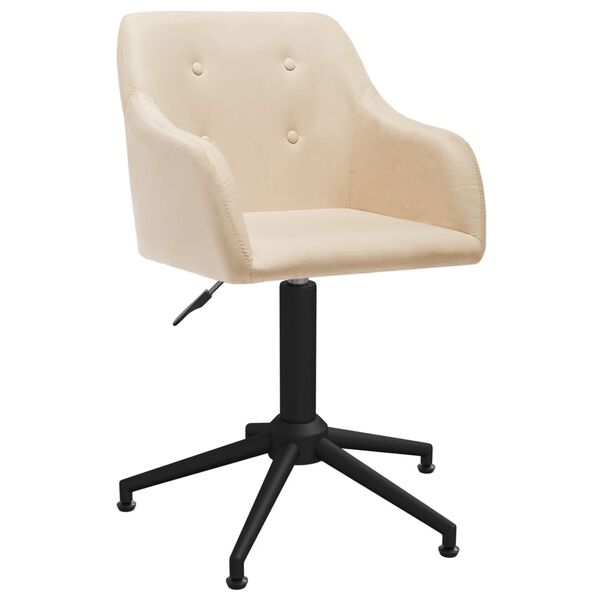 vidaXL Chaise pivotante de bureau Cr&egrave;me Tissu