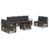 vidaXL Ensemble de canap&eacute; de jardin 9 pc Gris et Gris fonc&eacute; polyrotin