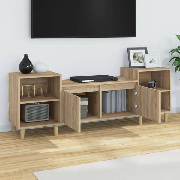vidaXL Meuble TV Ch&ecirc;ne sonoma 160x35x55 cm Bois d'ing&eacute;nierie