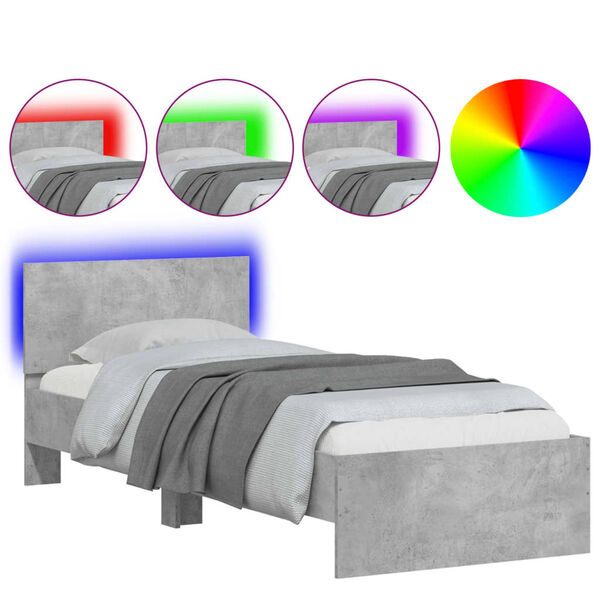 vidaXL Cadre de lit sans matelas avec lumi&egrave;res LED 90x200 cm