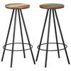 vidaXL Tabourets de bar lot de 2 bois massif de r&eacute;cup&eacute;ration