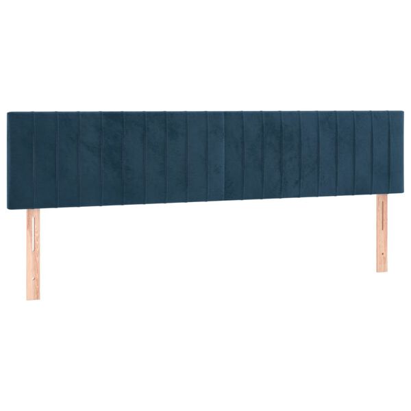 vidaXL T&ecirc;tes de lit 2 pcs Bleu fonc&eacute; 100x5x78/88 cm Velours