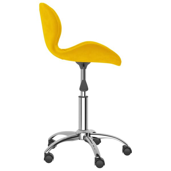 vidaXL Chaises pivotantes &agrave; manger lot de 4 jaune moutarde velours