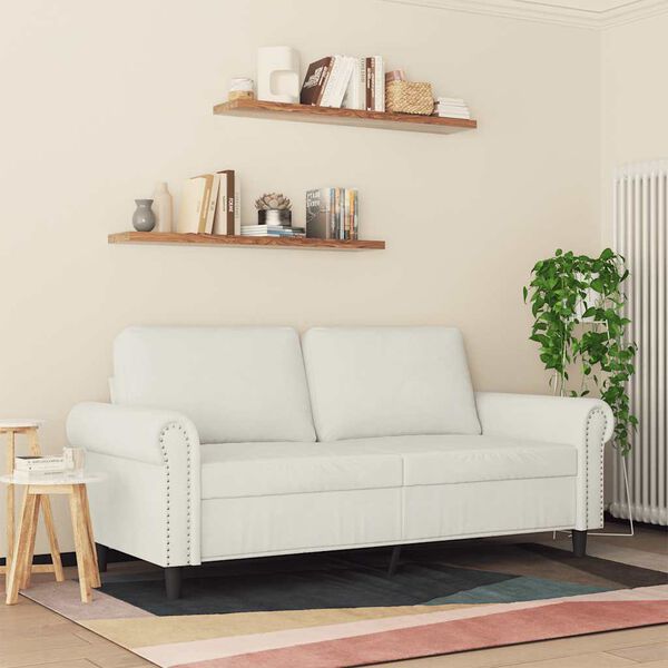 vidaXL Canap&eacute; &agrave; 2 places Cr&egrave;me 140 cm Velours
