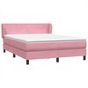 vidaXL Sommier &agrave; lattes de lit avec matelas rose 140x210 cm velours