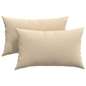 vidaXL Coussins de canap&eacute; 2 pc tissu Cr&egrave;me 50 x 30 cm
