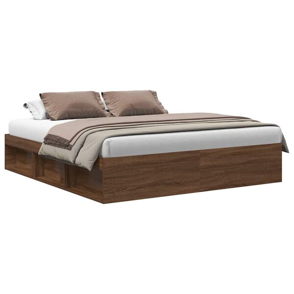 vidaXL Cadre de lit sans matelas ch&ecirc;ne marron 180x200 cm