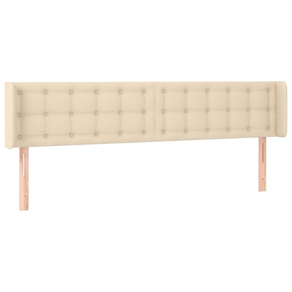 vidaXL T&ecirc;te de lit &agrave; LED Cr&egrave;me 203x16x78/88 cm Tissu
