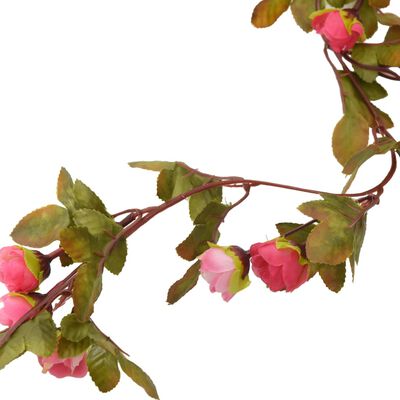 vidaXL Guirlandes de fleurs de Noël 6 pcs rose 215 cm