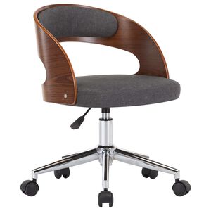 vidaXL Chaise pivotante de bureau Gris Bois courb&eacute; et tissu