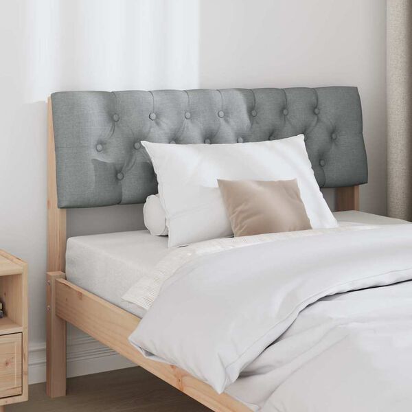 vidaXL T&ecirc;te de lit capitonn&eacute;e Gris clair 100 cm Pin massif
