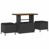 vidaXL Ensemble de canapé de jardin 10 pcs Noir 90 x 55 x 71 cm