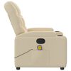 vidaXL Fauteuil de massage inclinable cr&egrave;me tissu