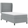 vidaXL Lit &agrave; ressorts avec matelas Gris clair 100 x 200 cm tissu