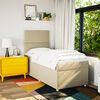vidaXL Sommier &agrave; lattes de lit et matelas Cr&egrave;me 90x190 cm Tissu