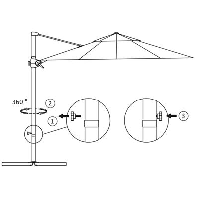 vidaXL Parasol de jardin en porte-à-faux avec mât en acier anthracite