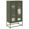 vidaXL Buffet haut vert olive 68x39x123 cm acier