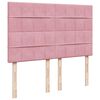 vidaXL Sommier &agrave; lattes de lit avec matelas Rose 160x200 cm Velours