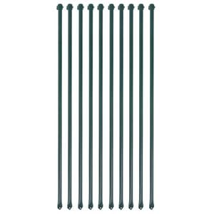 vidaXL Poteau de jardin 10 pcs 1 m M&eacute;tal Vert
