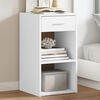 vidaXL Table de chevet blanc 35x34x65 cm bois d'ing&eacute;nierie