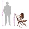 vidaXL Chaise papillon marron et blanc cuir de vache