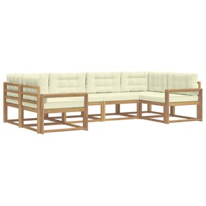 vidaXL Ensemble de canap&eacute;s d'ext&eacute;rieur 6 pc Blanc et cr&egrave;me