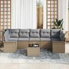 vidaXL Ensemble de canap&eacute; de jardin 8 pcs Beige et gris polyrotin