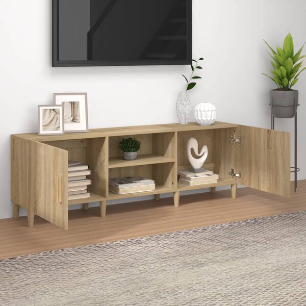 vidaXL Meuble TV Ch&ecirc;ne sonoma 150x30x50 cm Bois d'ing&eacute;nierie