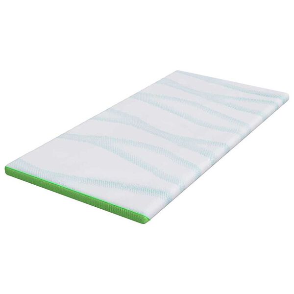 vidaXL Surmatelas Blanc et vert 100 x 200 cm Tissu Jacquard