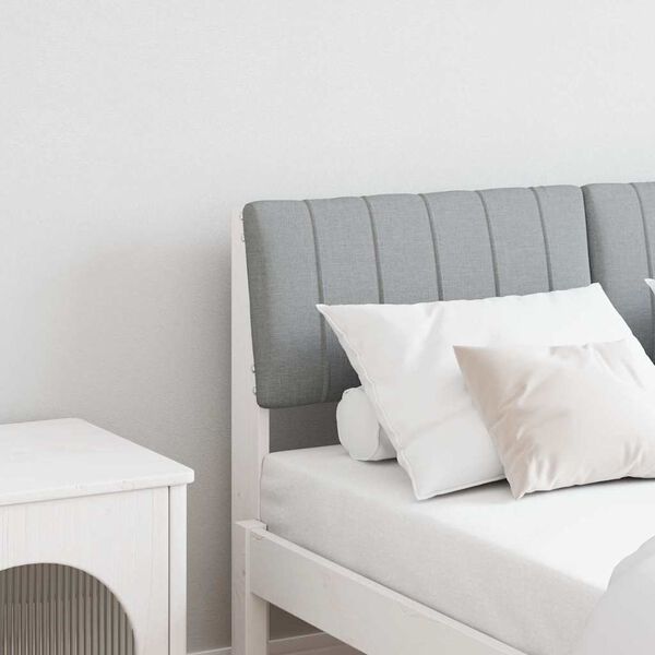 vidaXL T&ecirc;te de lit capitonn&eacute;e Gris clair 120 cm Pin massif
