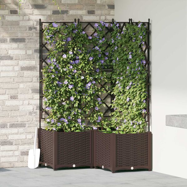 vidaXL Cache-pot de jardin 3 pcs Marron 80 x 80 x 143 cm Acier
