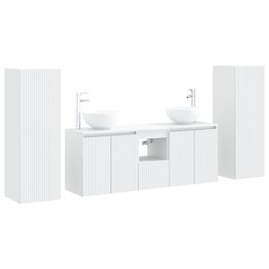 vidaXL Ensemble de mobilier de salle de bain 5 pc Blanc