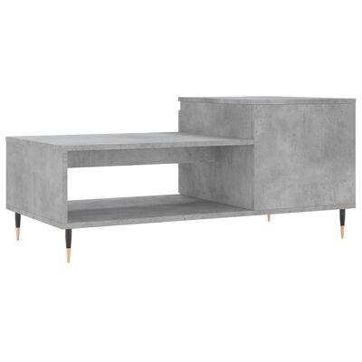 vidaXL Table basse Gris béton 100x50x45 cm Bois d'ingénierie