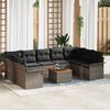 vidaXL Ensemble de canap&eacute; de jardin avec coussin 10 pcs Gris