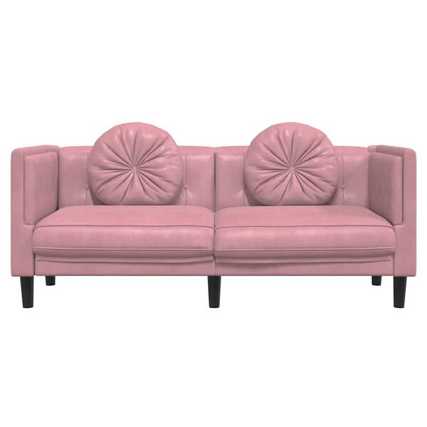 vidaXL Canap&eacute; avec coussins 2 places rose velours