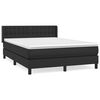 vidaXL Sommier &agrave; lattes de lit avec matelas Noir 140x200 cm Similicuir