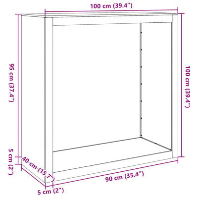 vidaXL Portant de bois de chauffage noir 100x40x100 cm acier