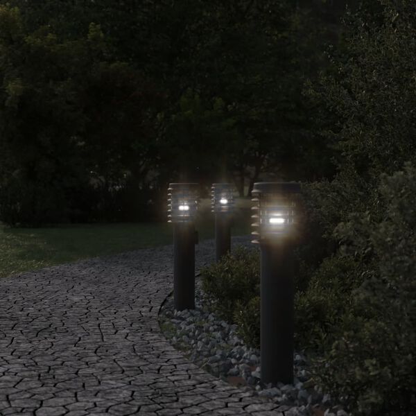 vidaXL Lampadaire d'ext&eacute;rieur noir 60 cm acier inoxydable