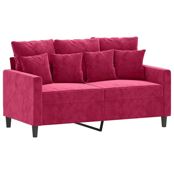 vidaXL Canap&eacute; &agrave; 2 places Rouge bordeaux 120 cm Velours