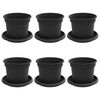 vidaXL Pots de plantes 6 pcs Noir &Oslash; 12,5 x 10 cm Plastique