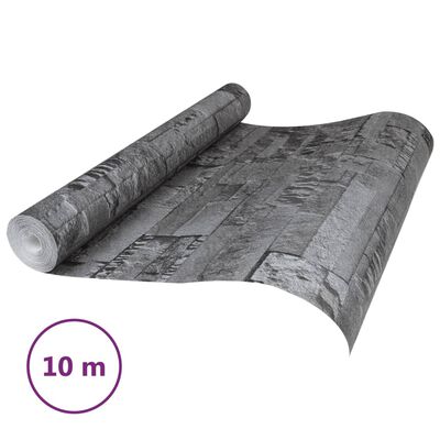 vidaXL Papier peint 3D aspect de pierre noir 10x0,53 m non tissé