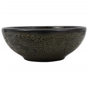 vidaXL Vasque &agrave; poser noir rond &Phi;41x14 cm c&eacute;ramique