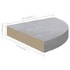 vidaXL &Eacute;tag&egrave;re d'angle murale Gris b&eacute;ton 25x25x3,8 cm MDF